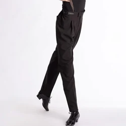 High Waist Design Pants Male Latin Dance Trousers For Men Performance Belly Modern Dancing Dresses CR527