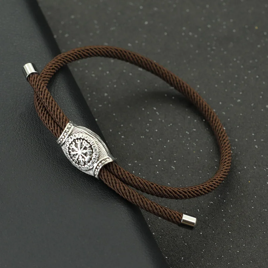 

2024 Mens Viking Bracelet Handmade Adjustable Rope Braslet Vintage Accessories Gift For Him Pulseras Para Hombre Fabric Braclet