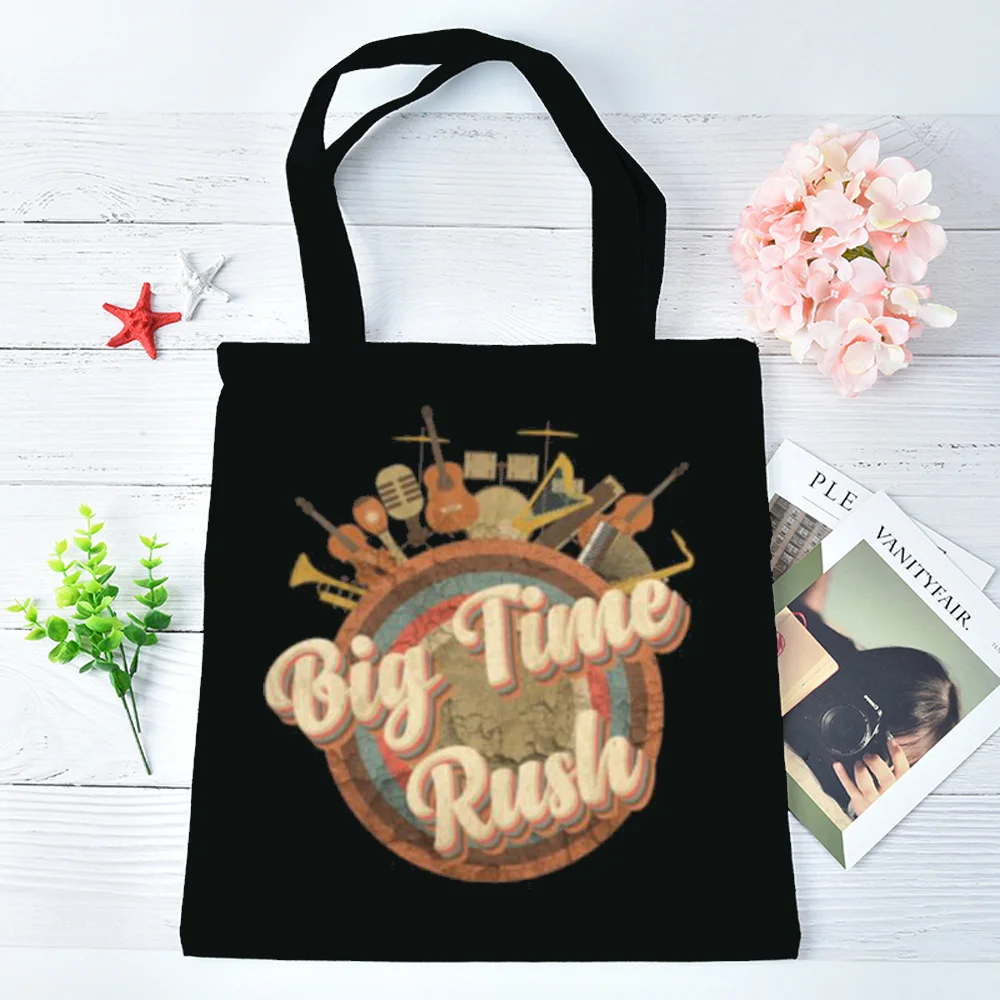 Bolsa de lona Big Time Rush personalizable, bolso de compras, shopper para mujer
