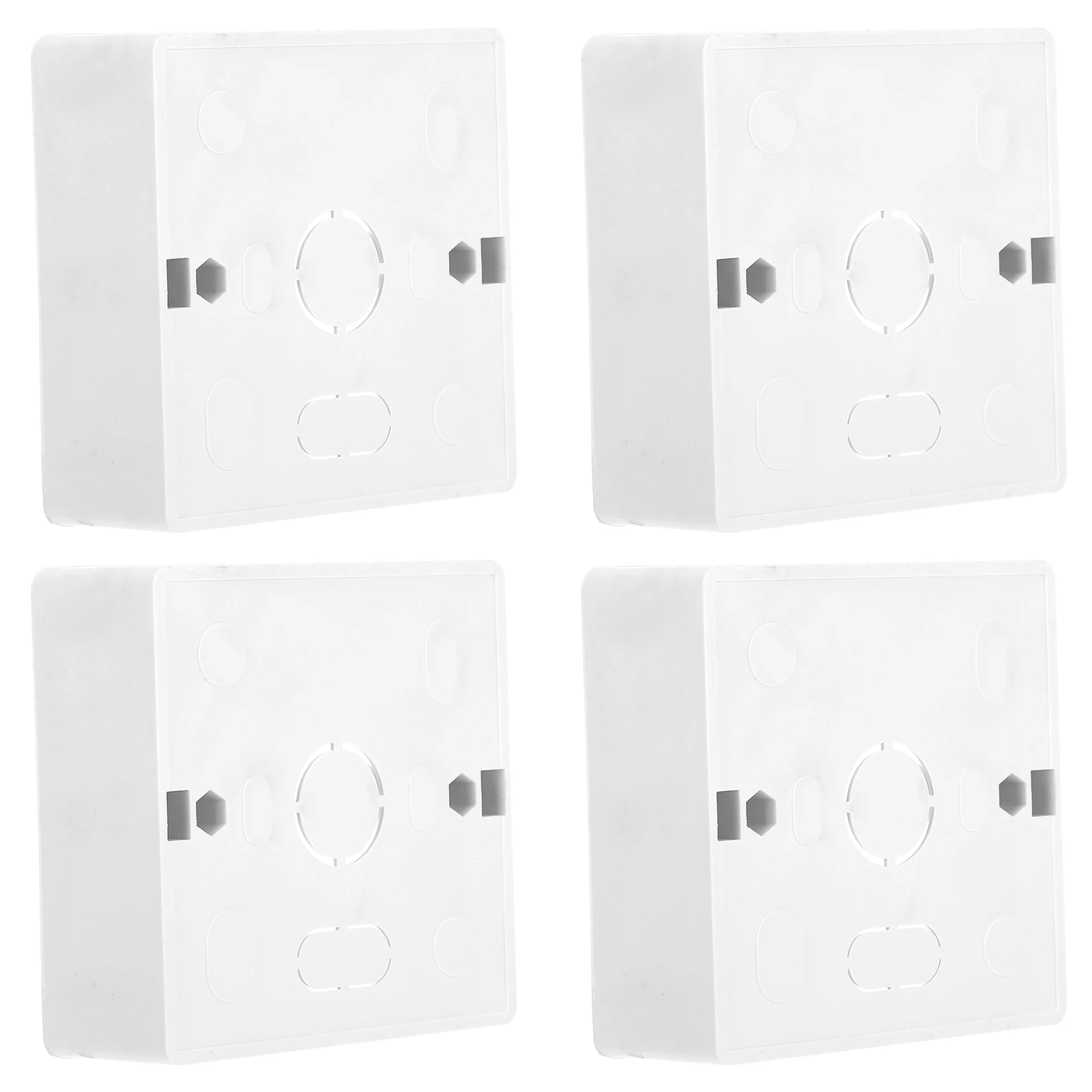

4pcs Outdoor Electrical Projects Junction Universal Wall Socket Boxes External Installation Outlet Base Box Durable Weatherproof