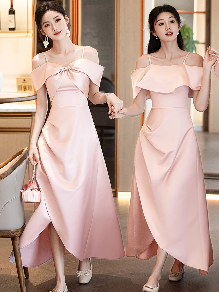 slimming formal dress styles Maids of Dresses Fashionable Mid-Waist Gown for Women Sister Gang Fairy Tale Style Long Evening Gowns mfgstyle_BEBE1288
