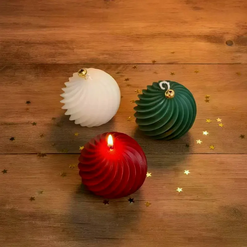 

Diagonal Stripes Silicone Candle Mold DIY Scented Candles Rotate Ball Craft Molds Soap Resin Plaster Making Home Christmas Decor
