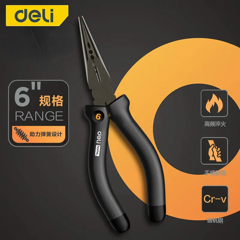 Youpin Deli-multifuncional Steel Wire Stripping Alicadores Apontou Nose Alicadores Labor-saving Household Manual Novo 6