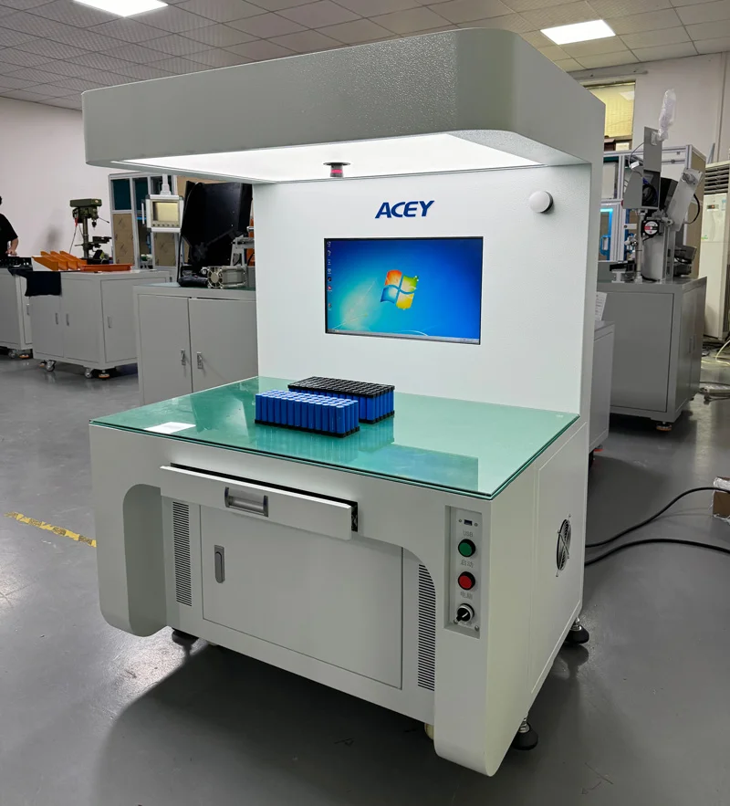 Cylindrical Battery Positive and Negative Visual Inspection Machine CCD Tester for 18650 21700 26650 32700 Battery Pack Assembly