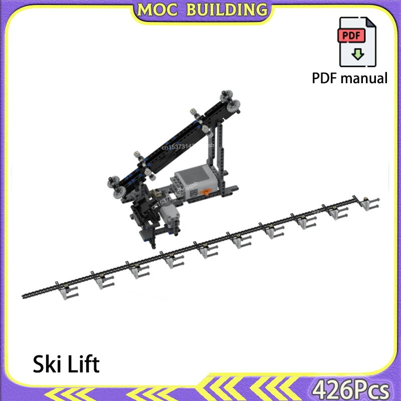 

GBC Bricks Ski Lift Module with Motor MOC Building Blocks Model Technology Practice Assemble Great Ball Contraption Toy Gift