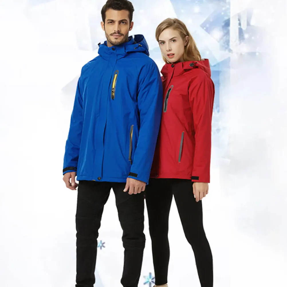 

Mountaineering Suit Waterproof Hooded Hiking Jacket Windproof Winter Outdoor Coat Polar Fleece Skiing Snow Games Durability Warm