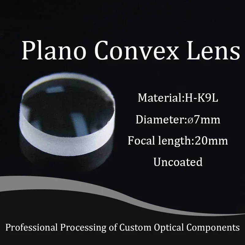 Optical Glass Plano-convex Lens Diameter 7mm Focal Length 20mm Optical Experimental Lens