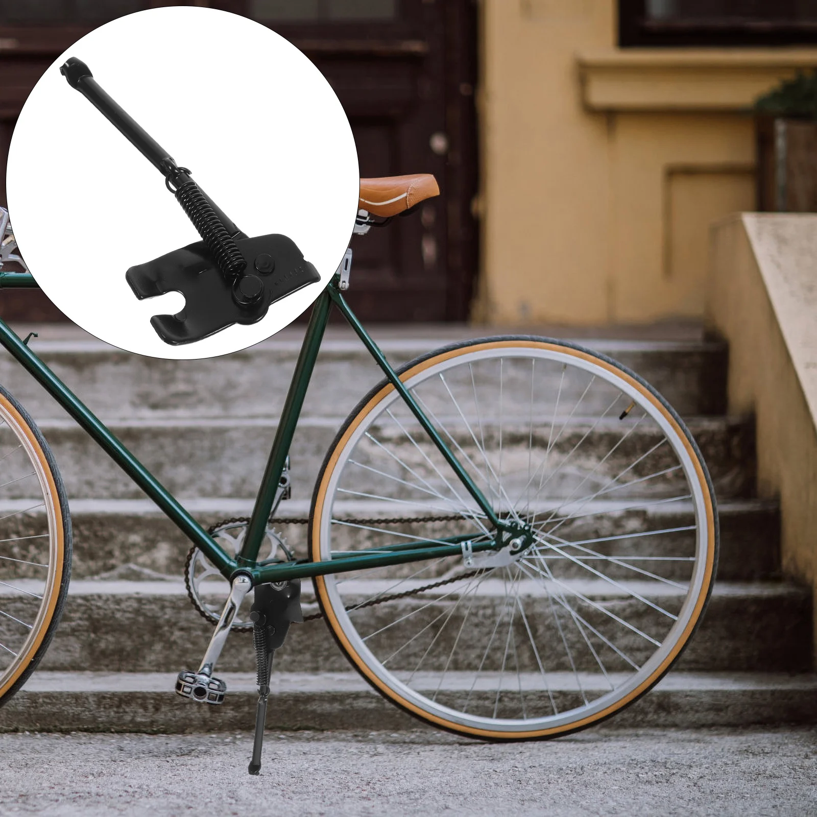 

U-Shaped Bike Kickstand Single-Sided Rear Side Support Non-Slip Durable Kickstand for Mountain Road Folding Kids Bikes