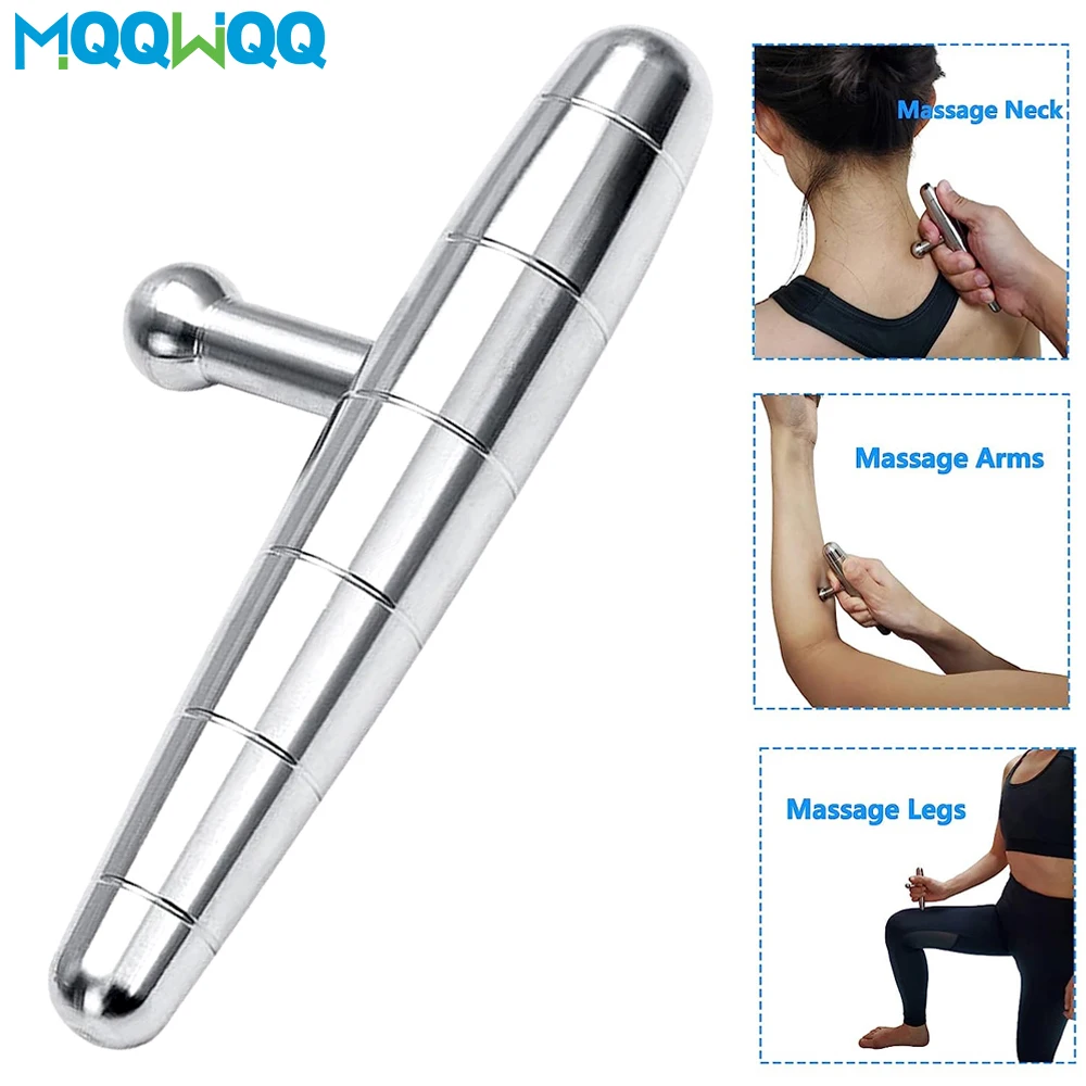 Stainless Steel T-Bar Massage Tool for Trigger Points Massage & Myofascial Release,Deep Tissue & Reflexology Massage Therapists