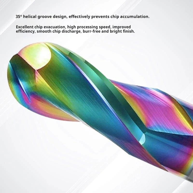 

2-зубая твердосплавная сферическая концевая фреза с DLC-покрытием для алюминия HRC55 с ЧПУ