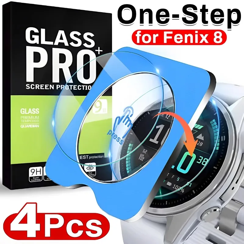 1-4PCS Tempered Glass for Garmin Fenix 8 43/47/51mm Solar AMOLED Screen Protector Glass With Install Tool Anti-scratch Films