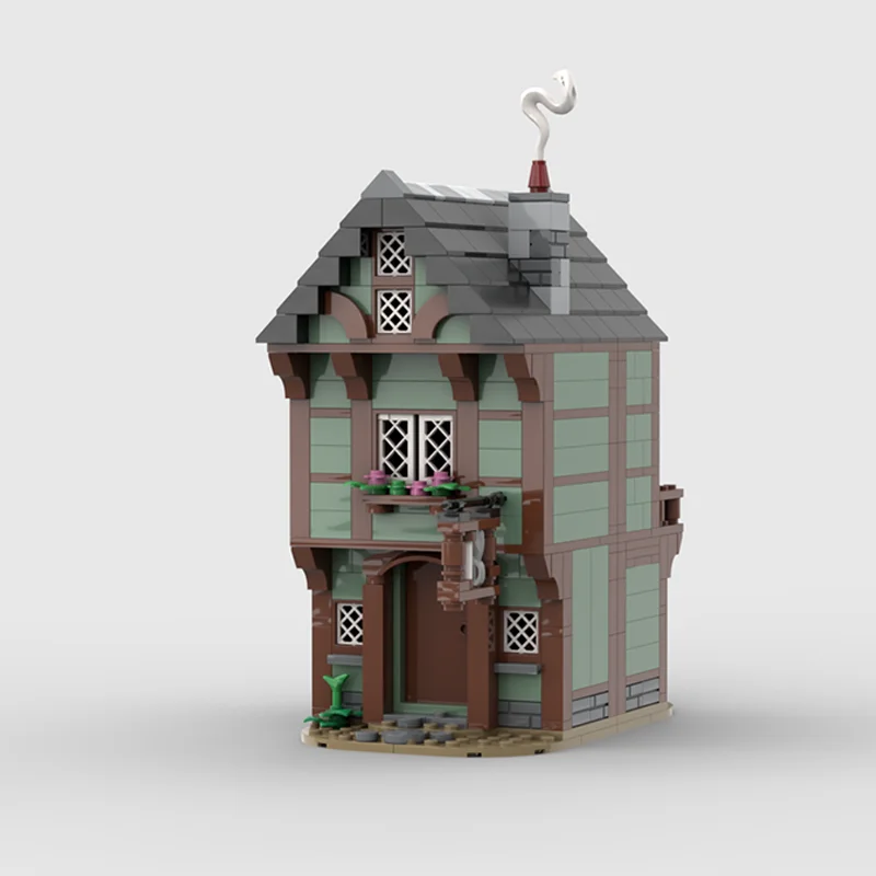 546 قطعة MOC القرون الوسطى خياط S منزل قلعة نموذج اللبنات لعبة تجميع هدية الكريسماس لتقوم بها بنفسك التعليم الإبداعي الطوب الاطفال #4