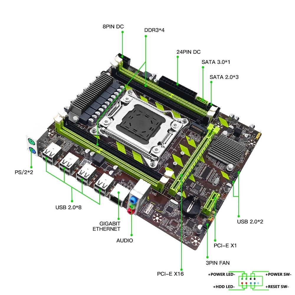 Imagem -04 - Kit de Placa-mãe Xeon com Cpu Intel e5 2689 X79 Lga 2011 X79g 32gb 4x8gb Ddr3 1600mhz Recc Conjunto Combo de Memória M.2 Nvme 12800r