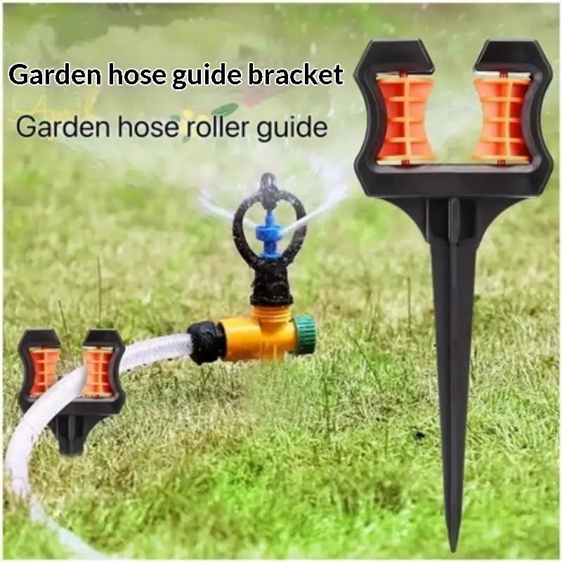 Garden Hose Guide Spike Heavy Duty Plant Protector Stake Roller Wheel For Watering Pipe Guide Nail For Flower Bed Lawn Landscape