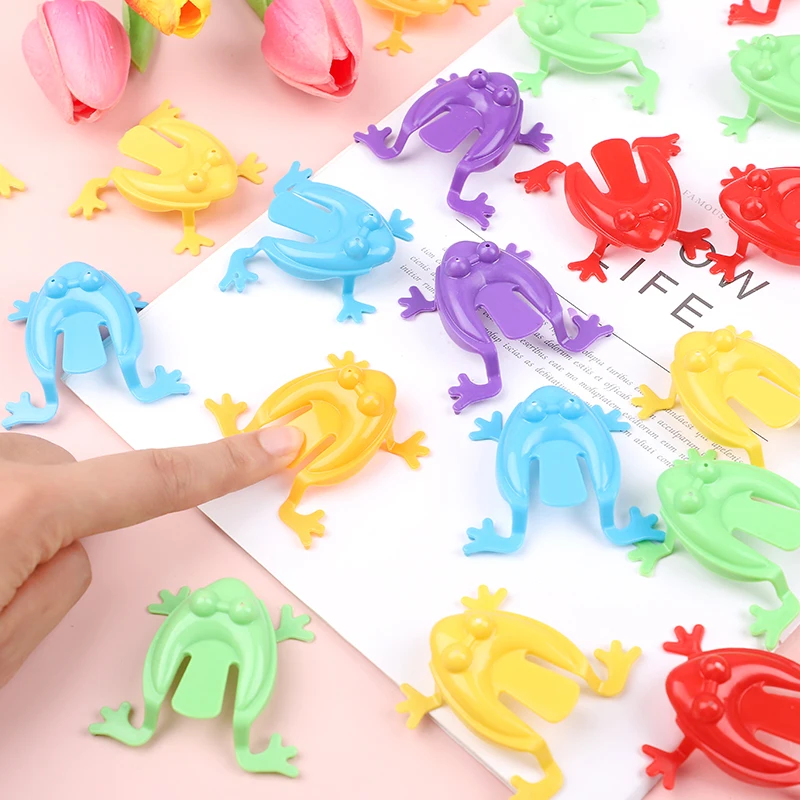 

50/100 Pieces Colored plastic Jumping Bounce Frog Funny Children Toy Birthday Party Family Game Child favor Game Gifts