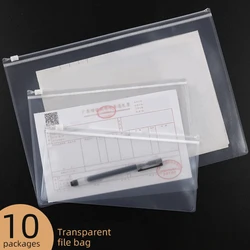 10PCS A4A5A6 Exam Mesh Zipper Bag Student Office Simple Large Capacity Transparent Document Bags