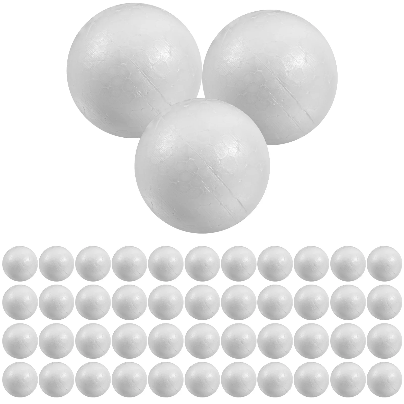 100 Pcs Polystyrene Material Solid Ball 6cm Balls Decorative Sanded Foam Craft White Imaginative Play Materials