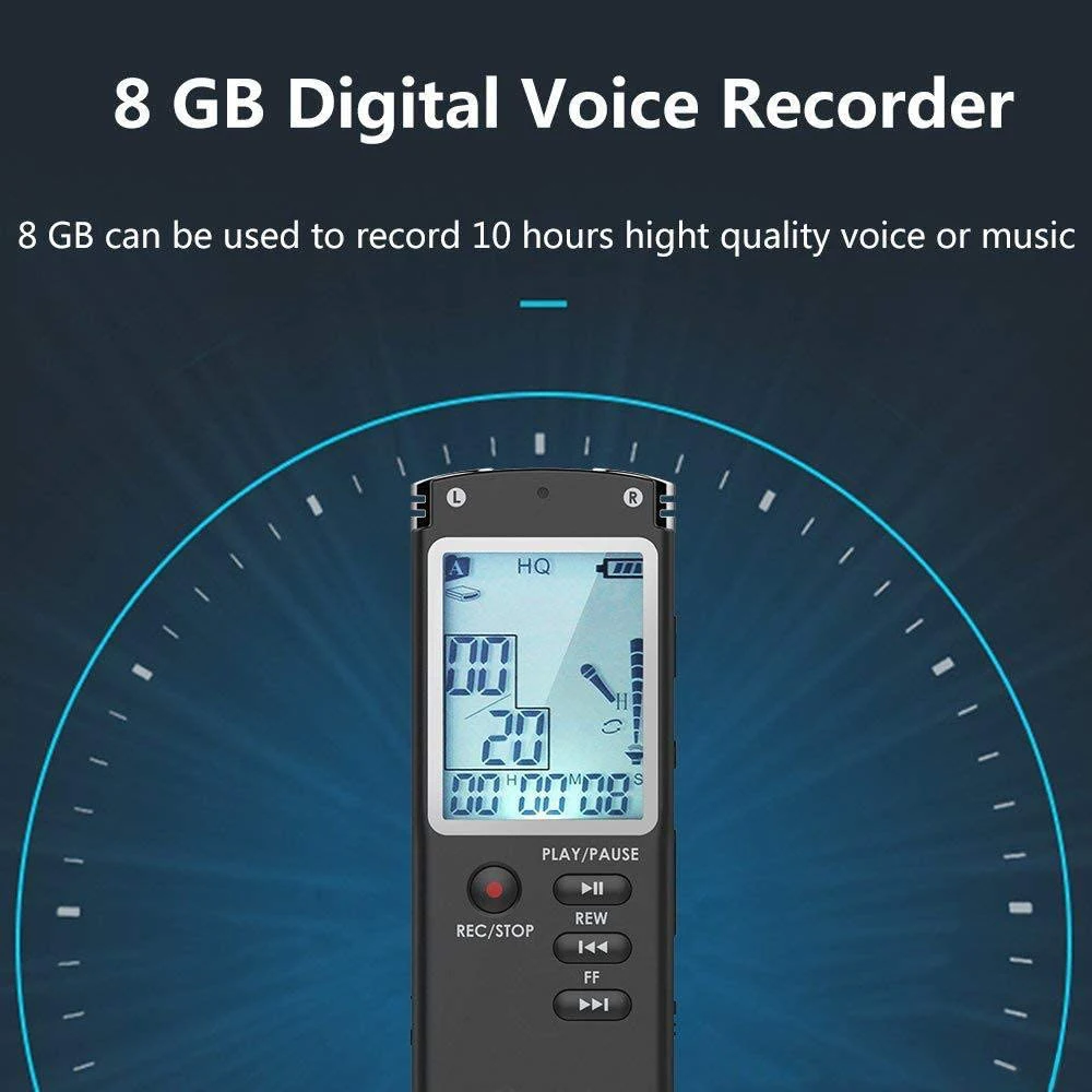 4GB Memory Digital Voice Activated Recorder 18 Ours Sound Audio Recorder Recording Device Playback,MP3 Player,Variable USB PQ146