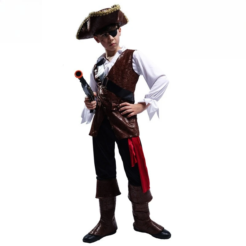 Disfraz de Halloween ZOETOPKID para Niños y Niñas, Disfraz de Capitán Pirata Jack para Juego de Roles, Fiesta de Navidad, LARP, Cosplay