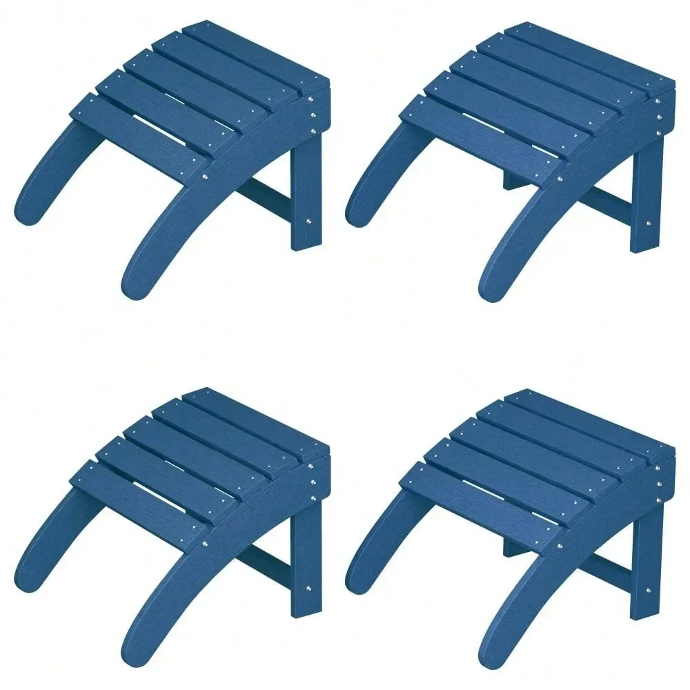 

HDPE Resin Adirondack Ottoman, Outdoor Foot Rest For Adirondack Chair, All Weather Patio Footstool For Backyard And Lawn