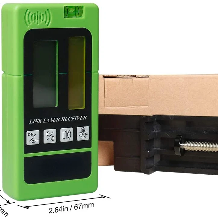 Huepar LR-5RG Two-Sided Back-lit LCD Display Detector For Pulsing Line Lasers,Red And Green Beams Laser Level Receiver