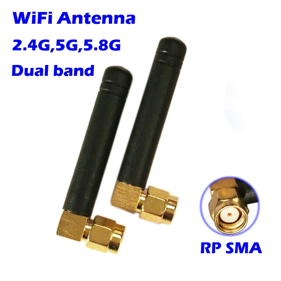 Mini antena wifi 3dbi direccional, conector sma rp para placa base, módem, adaptador usb, cliente ap, extensor de transmisor fpv