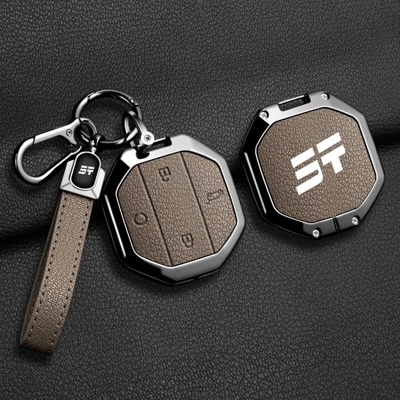 Car Smart Key Case Cover For Chery Jetour Traveller 2025 Jetour T2 T1  Zinc Alloy Leather Keychain Protective Accessorie