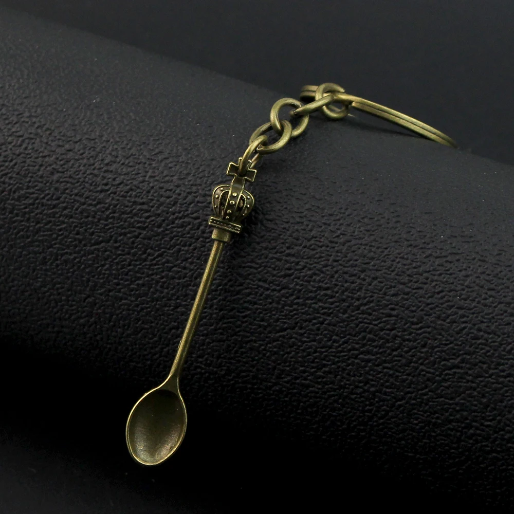 سلسلة حامل معدني للمطبخ عتيقة ، تاج غني ، قلادة سلسلة مفاتيح سهلة الاستخدام ، 3 ألوان ، 57 × 9 مم #1