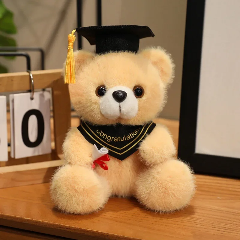 18 cm Nette Arzt Kappe Bär Puppe Kleidung Bär Kuscheltiere Plüsch Spielzeug Jungen Mädchen Studenten Abschluss Geschenk Hause Dekoration – Detail 17