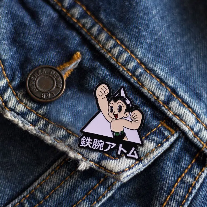 Japanese Astro Boy Backpack Lapel Pins Cartoon Pig Enamel Pin Women's Brooch Manga Cute Anime Fashion Jewelry Accessories Gifts