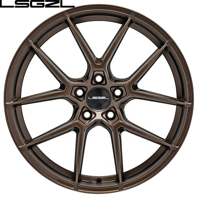 LSGZL 5x120 5x114.3 جنوط السيارة 18 19 20 21 بوصة قطعة واحدة برونزية سوداء مزورة عجلة معدنية لعجلات BMW أودي المقعرة