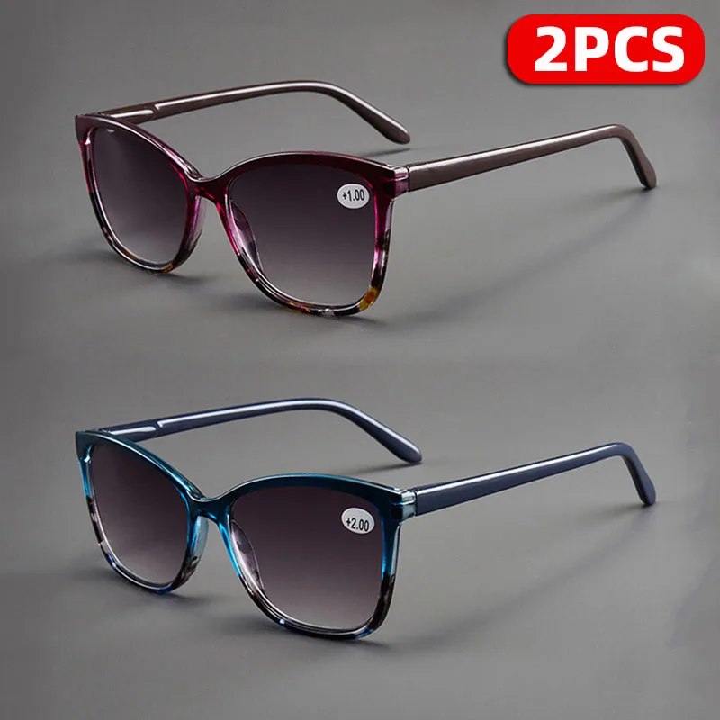 

2PCS Reading Presbyopic Sun Glasses Women&Men Oversized Hyperopia Eyewear Sunglasses With Diopters +1.0+1.5+2.0+2.5+3.0+3.5+4.0