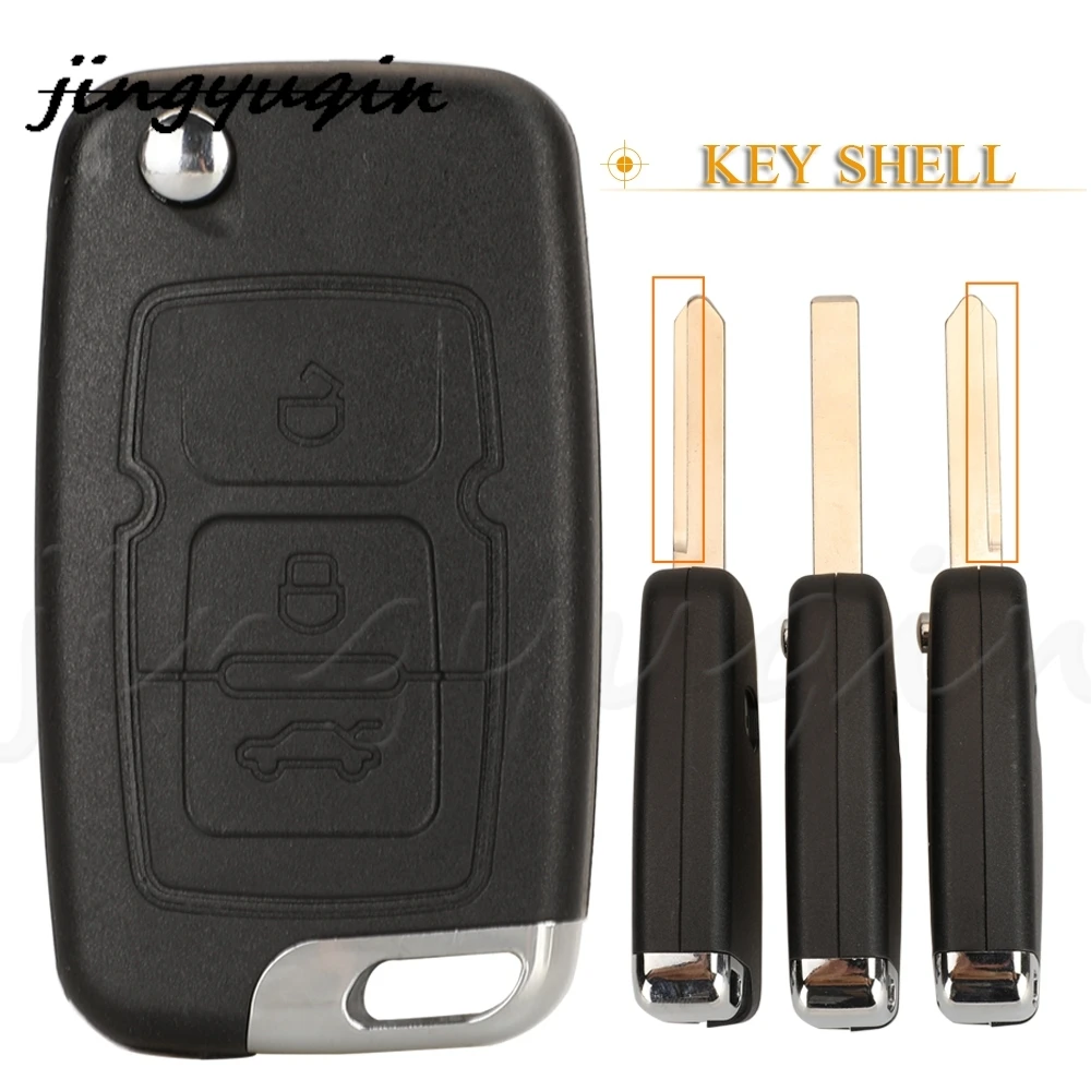 jingyuqin 3Buttons Flip Remote Car Key Shell For Geely Emgrand 7 EC7 EC715 EC718 7-RV EC7-RV EC715-RV EC718-RV