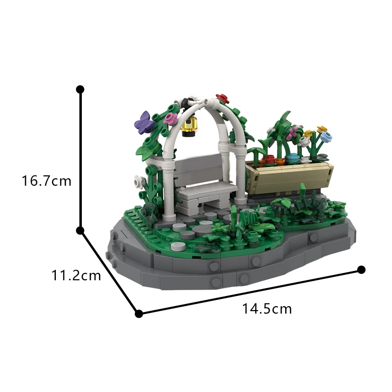 Gobricks MOC 빌라 조경 정원 모델 빌딩 블록, 창의력 디자인 DIY 벽돌 입자 장난감, 어린이 선물