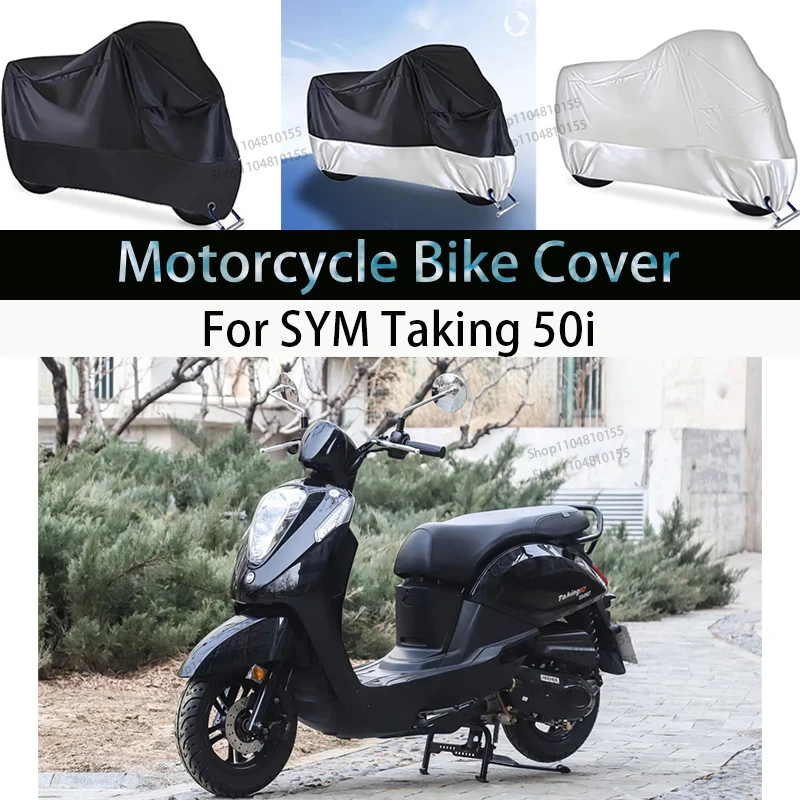 

For SYM Taking 50i Motorcycle Cover Moto Rain Cover Waterproof Dustproof UV Cover Coat Indoor Outdoor Motorbike Scooter Cover