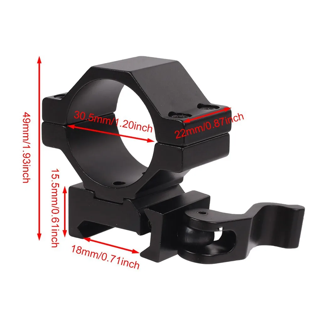 25.4/30mm Quick Release Scope Ring Mount Optische Zaklamp Laser Houder 20mm Rail Speelgoed Pistool Riflescope Sight QD Mount Adapter