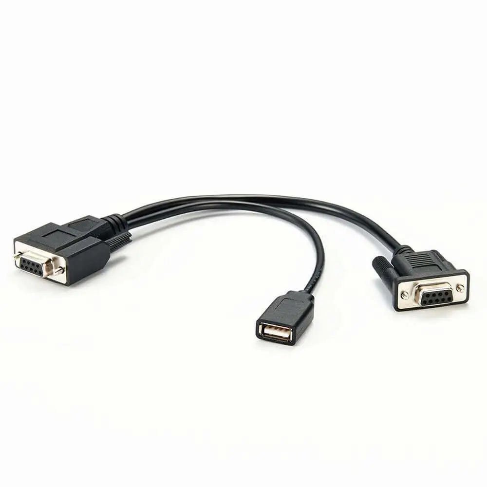 Db9 femmina a Db9 femmina e cavo adattatore di alimentazione USB 2.0 femmina 0,5 m