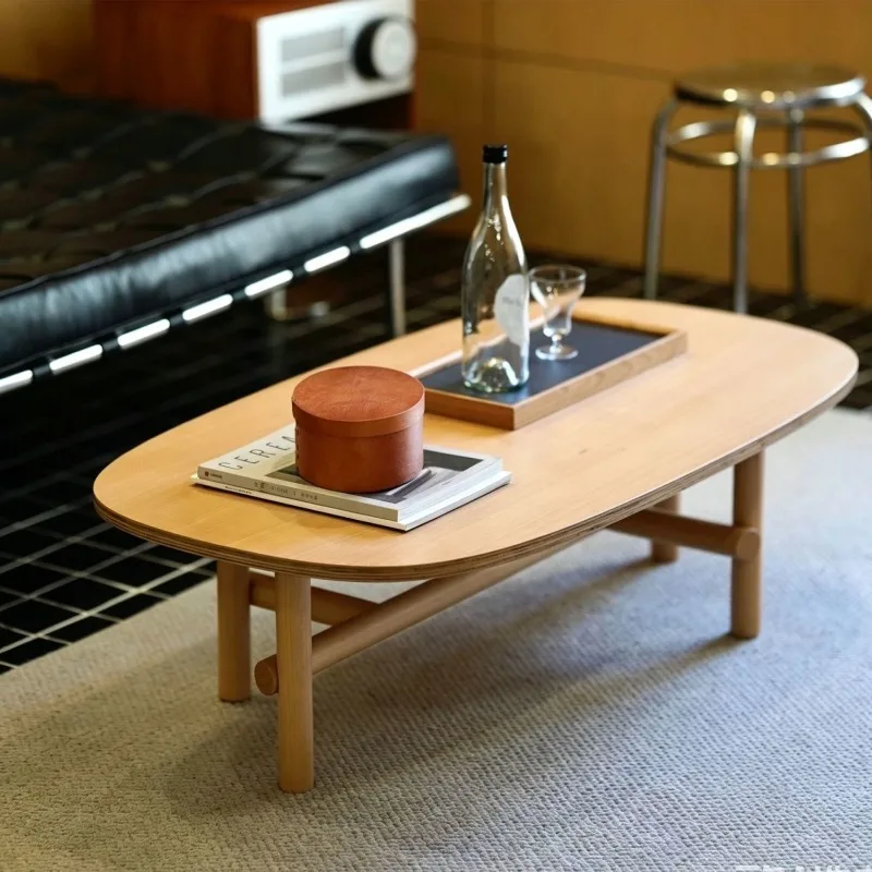 Nordic Coffee Tables Elliptical Villa Sofa Side Table Ornament Rounded-edge Study Tea Table Decorative Living Room Furniture