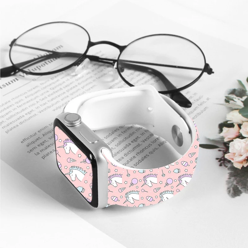 

Unicorn Series Watch Band for Apple Watch11/10/9/8 Replaceable Silicone Band for Apple Watch 46mm 44mm 42mm 38mm Gifts for Girls