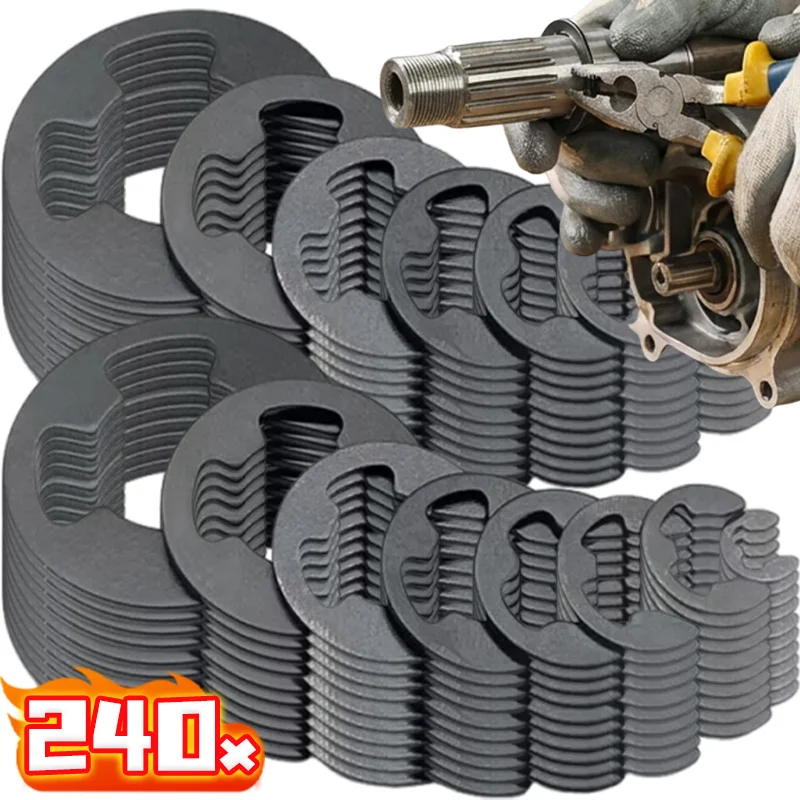 

Black Stainless Steel E-Clip Circlip Set External Retaining Ring Washer Assortment Kit M1.5-M10 Fastener Split Washers with Box