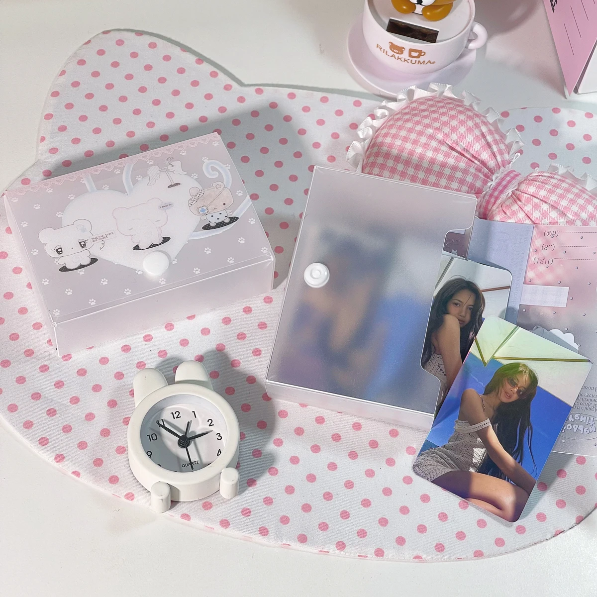 

WAKAWAKA Storage Box M5 Organizer Album Stickers Notes Idol Cards Photos Cute Name Card Holder Minimalist Style