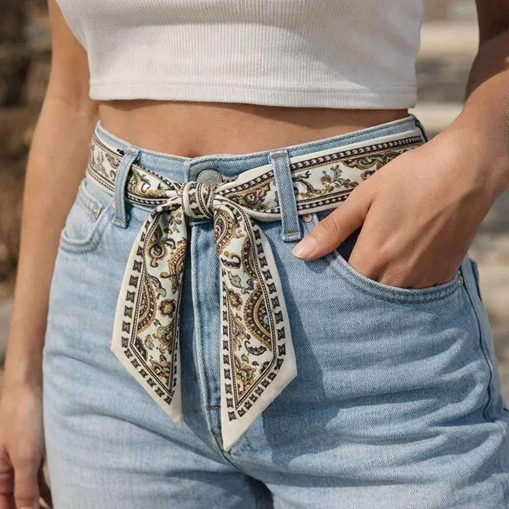 

Fashion Silk Slender Scarf Double-Sided Streamer Long Small Silk Scarf Decoration Hair Band Neckwear/Wrist/Waistband