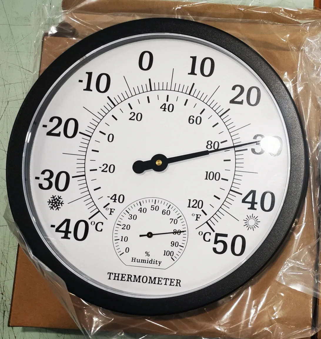 Wireless Thermometer Hygrometer 25cm Analog Humidity Gauge For Indoor Outdoor Garden For Weather Station Temperature Monitor