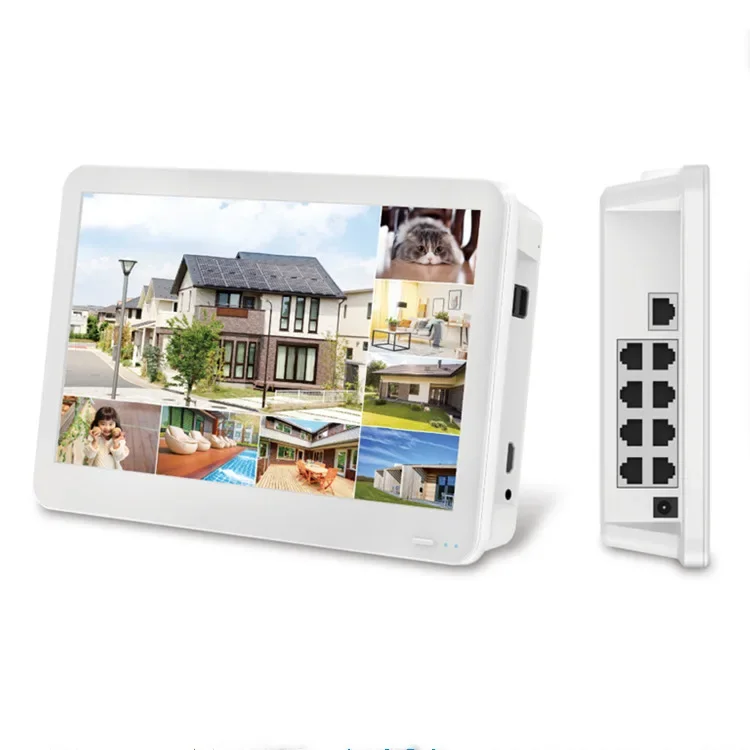 

8 Channel POE 4K 8MP NVR Network Video Recorder HDD Storage CCTV Surveillance 12inches Lcd Monitor NVR with Screen