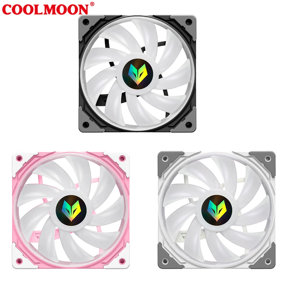 COOLMOON chłodnica procesora 5V 3 Pin ARGB wentylator do komputera cichy Ventilador FDB łożysko 120mm wentylator chłodzący PWM dla Intel LGA AMD cichy grzejnik