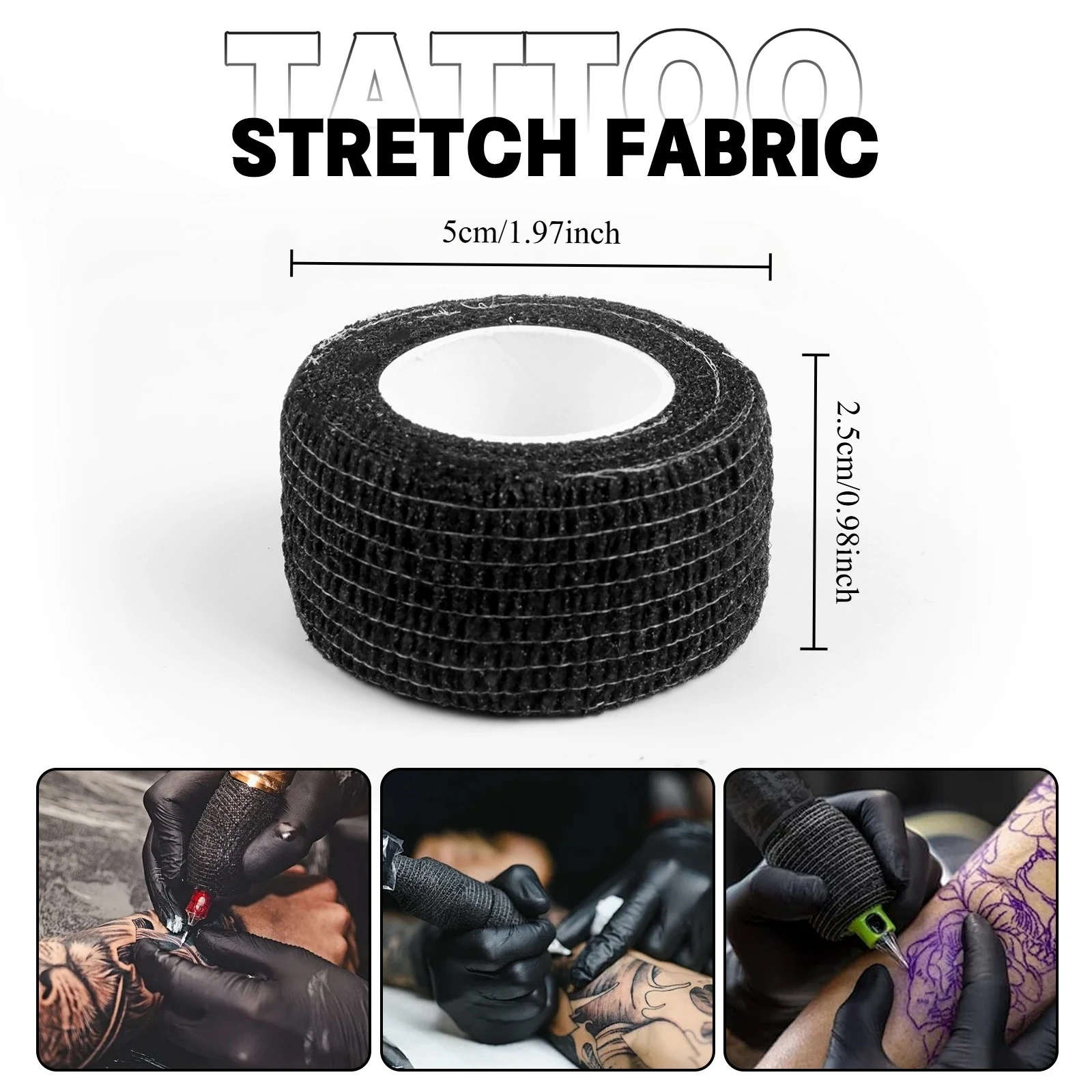 DQFART Tattoo Bandage Non-Slip Self-Adhesive Tattoo Grip Tape Wrap Disposable Wound Wrap For Tattoo Machine Tattoo Accessories