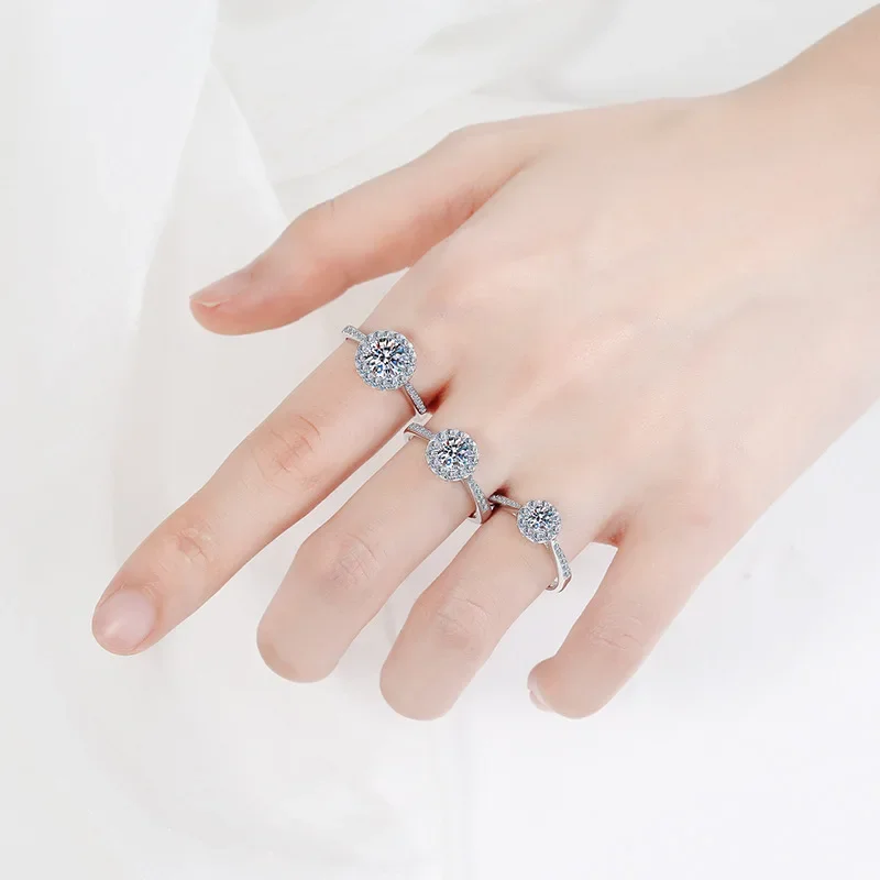 

Изысканный дизайн, роскошное круглое платиновое кольцо с муассанитом 2 карата PT950, хороший подарок, простое женское кольцо для подруги, жены, ювелирные изделия