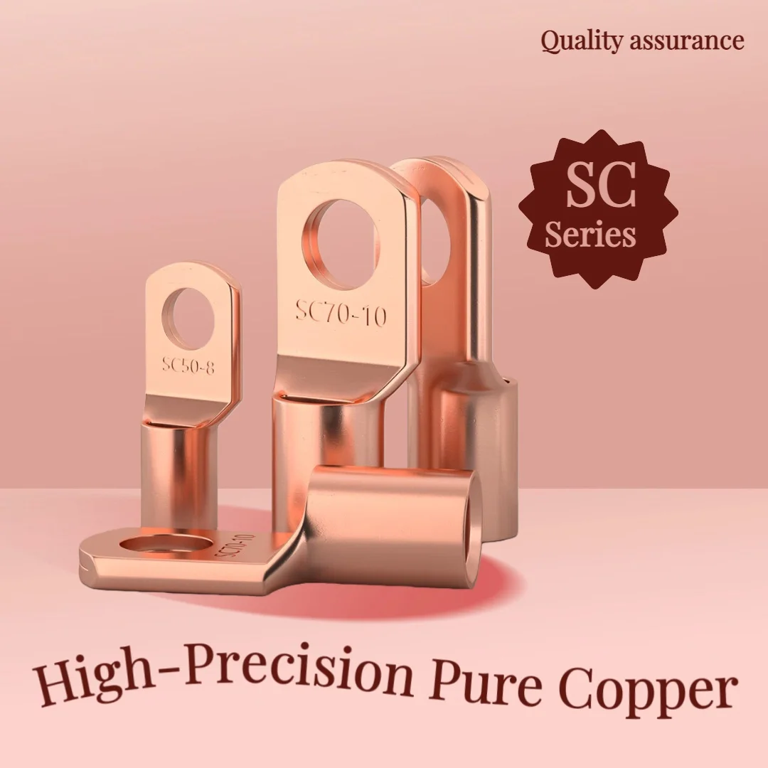 SC Type SC6 SC10 SC16 SC25 Copper Lug Ring Wire Connectors Bare Cable Electric Crimp Terminal 6 8 10 12mm Crimp Wire Connector