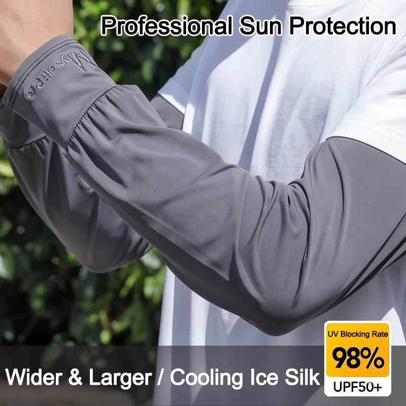 1Pair Mens Ice Arm Sleeves Sunscreen Elastic Driving Gloves Outdoor UV Protection Arm Cover Sleeves Lightweight Cool Muff New