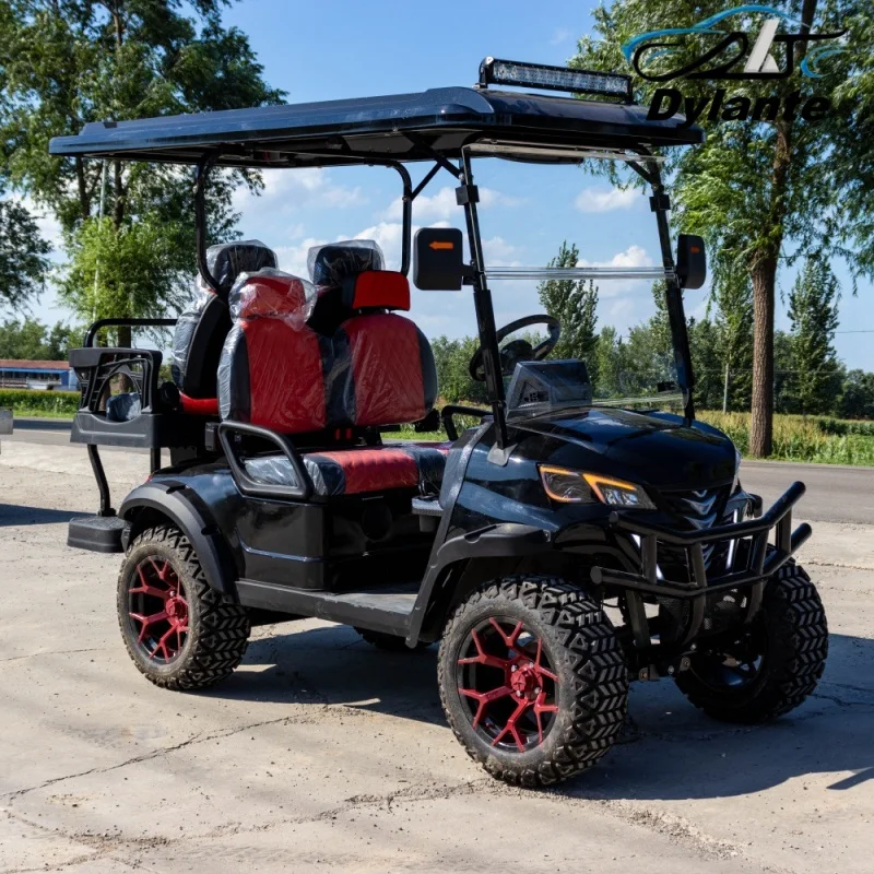 

Street Legal Hunting Off Road Cart 60V 72V Club Cart 4 Wheel Disc Brake 2+2 4 Seater Car Body Steel Frame Electric Golf Cart